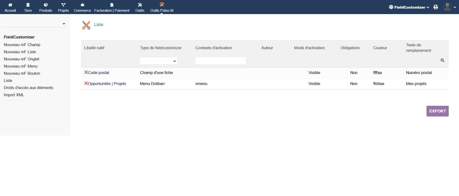 Field Customizer