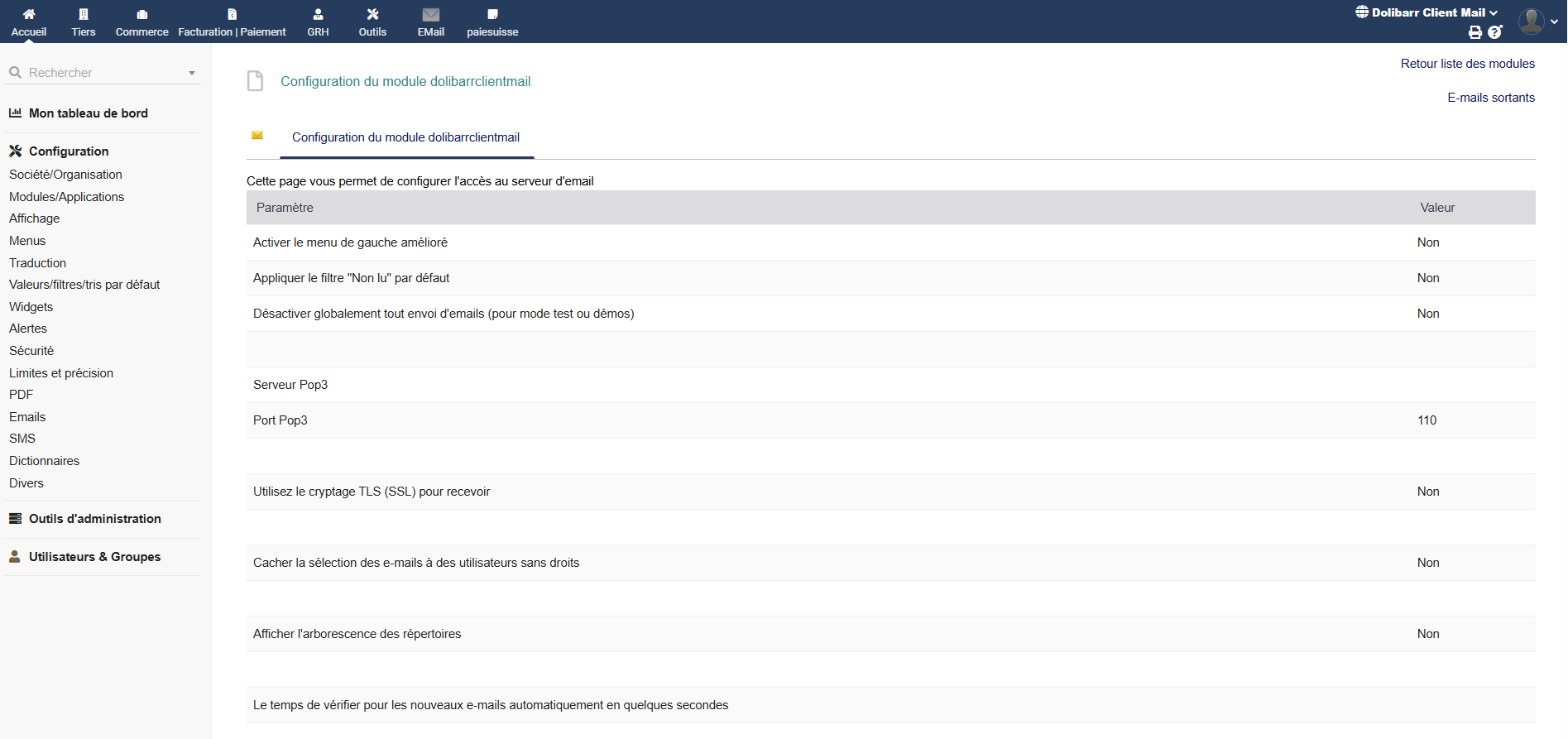 Dolibarr Client Mail