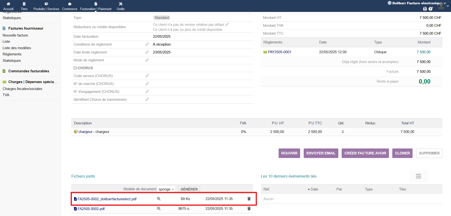 Dolibarr Electronic Invoice