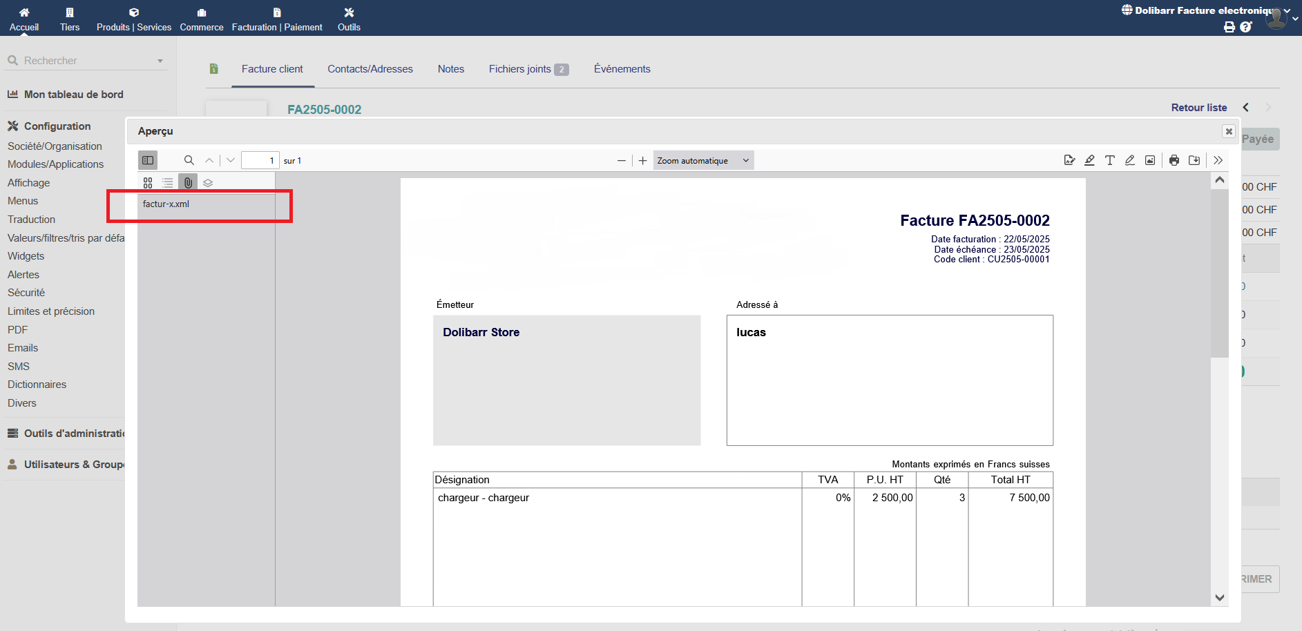 Dolibarr Electronic Invoice