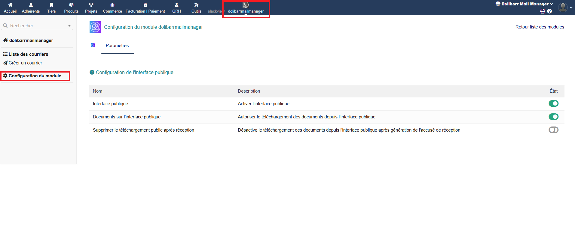 Dolibarr Mail Manager