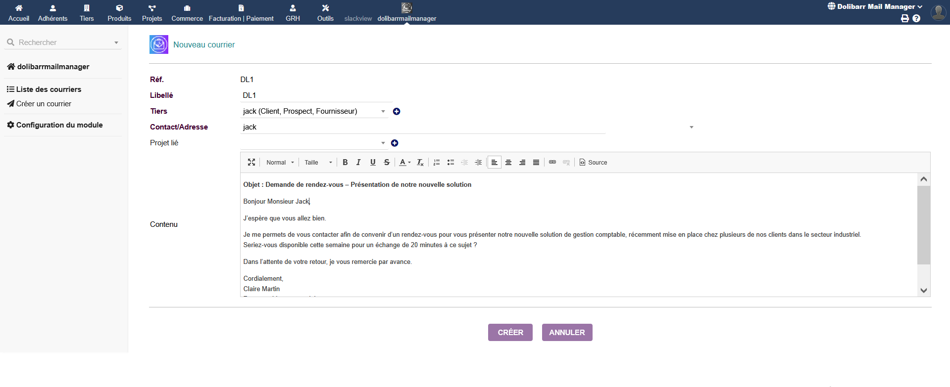 Dolibarr Mail Manager