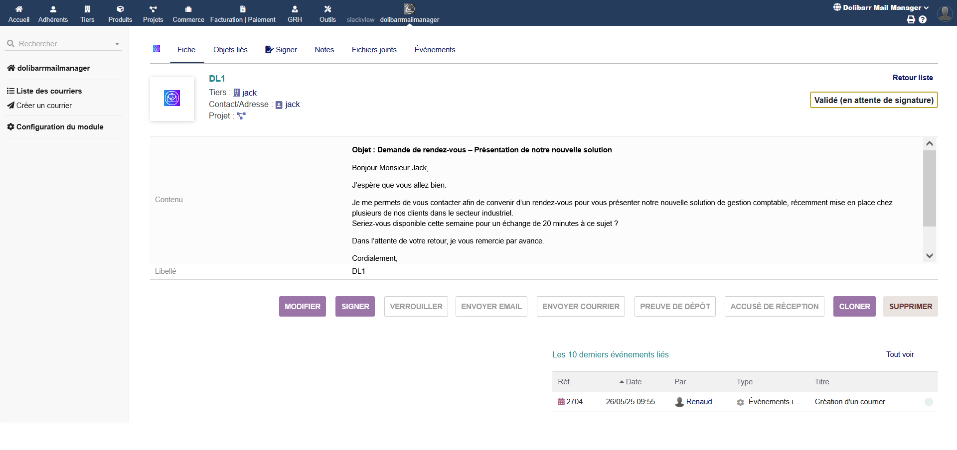 Dolibarr Mail Manager