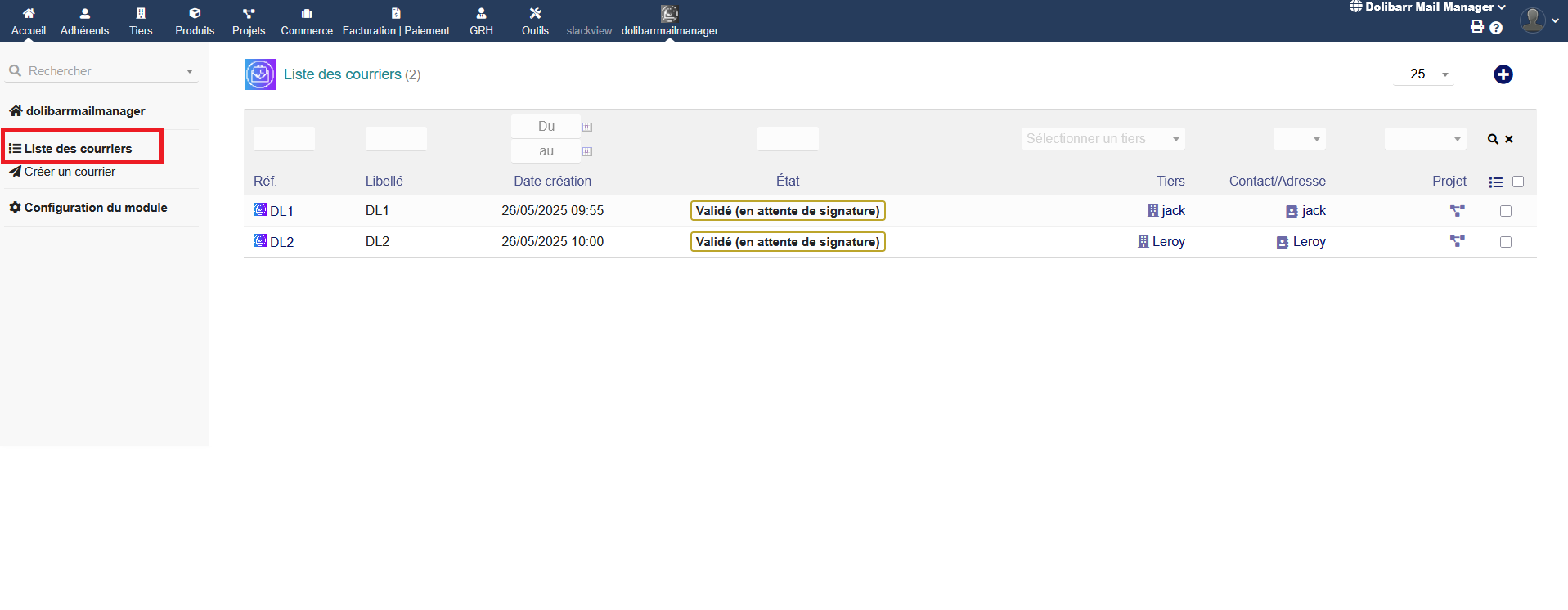 Dolibarr Mail Manager
