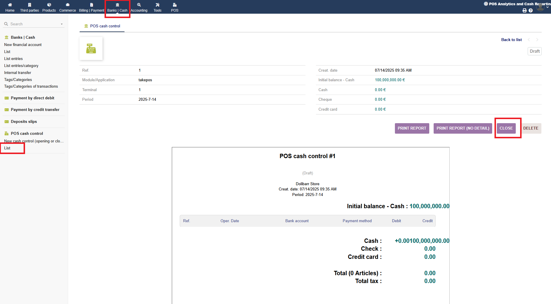 POS Analytics and Cash Reporting