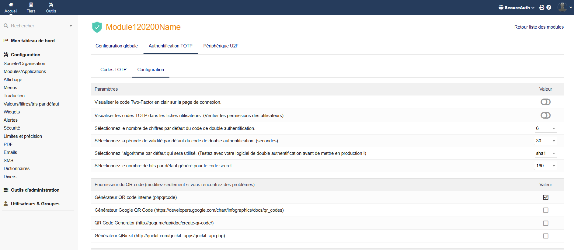 Secure Auth - Dolibarr MarketPlace