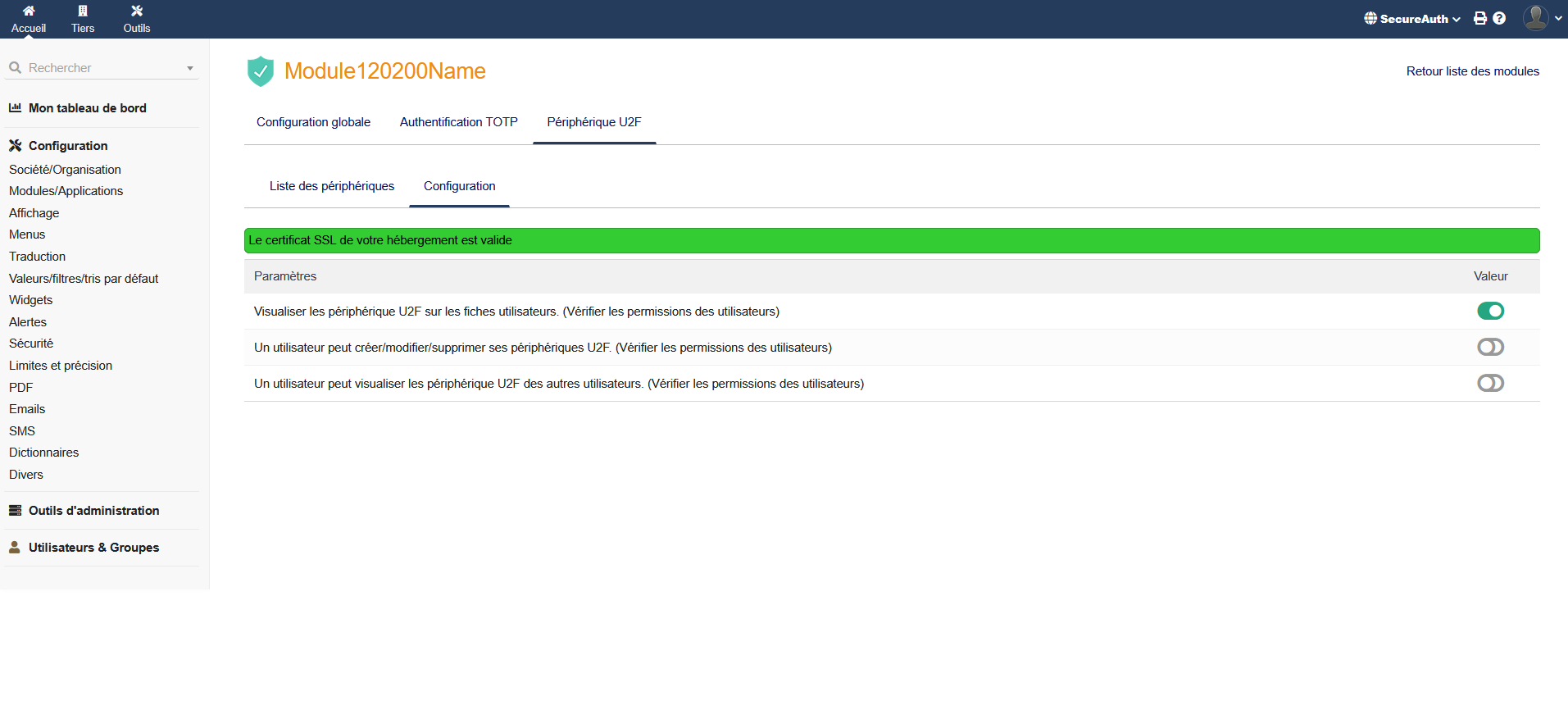 Secure Auth - Dolibarr MarketPlace