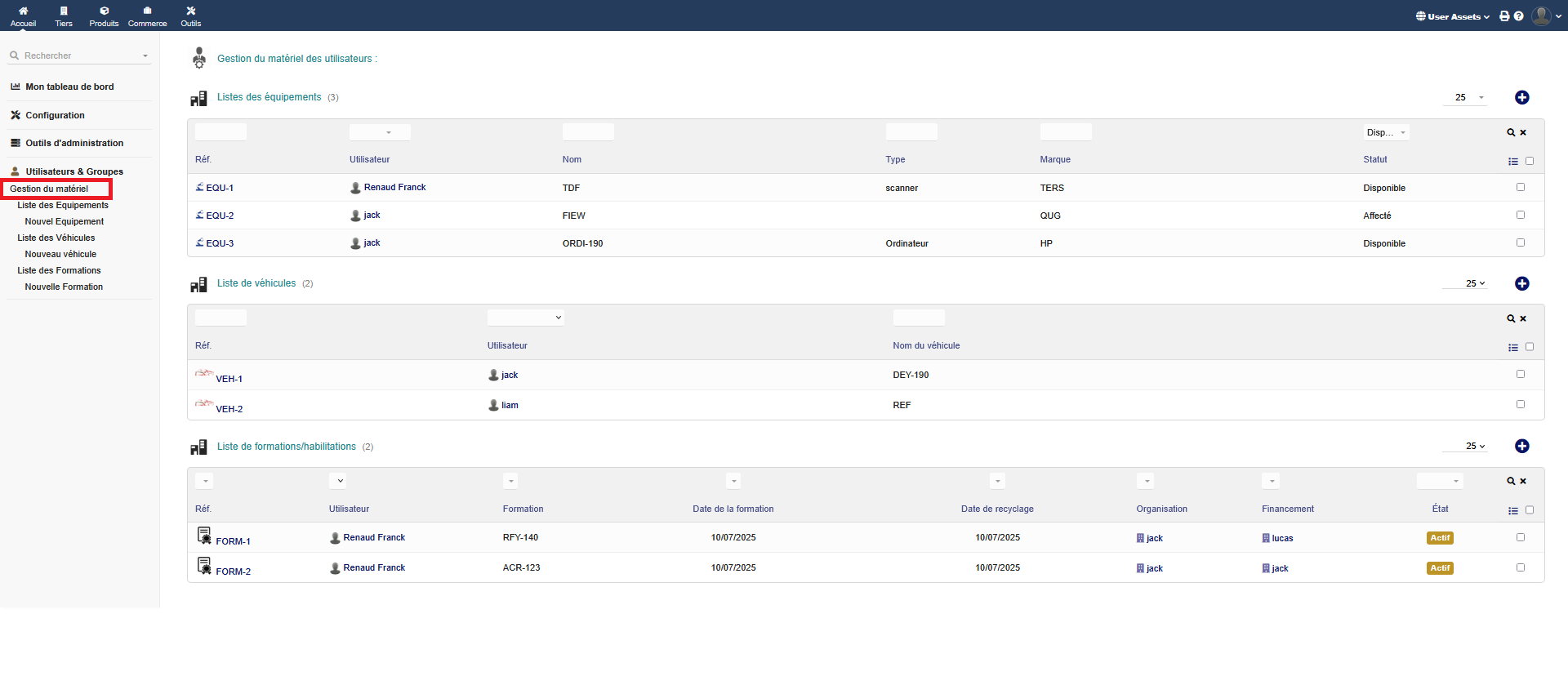 User Assets